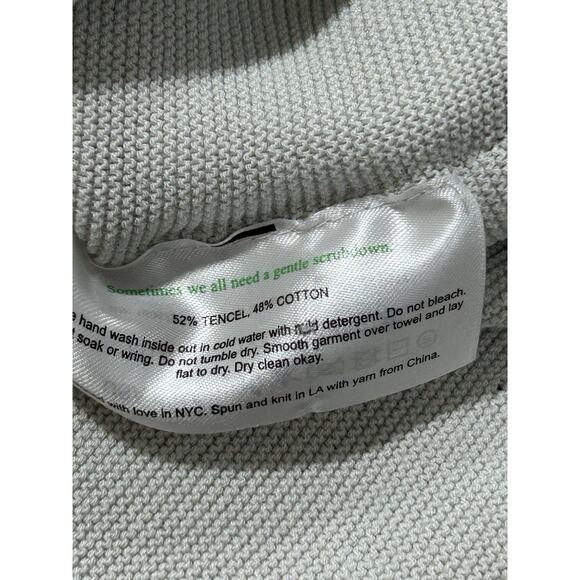 MM Lafleur Sweater The Chadwick 3D Knit Crewneck In Air Grey White XS - Picture 6 of 7